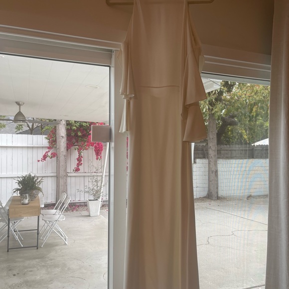 Rare Design, Zara Studio White Cold Shoulder Ruffle Sleeve Backless Midi Dress - Picture 8 of 12